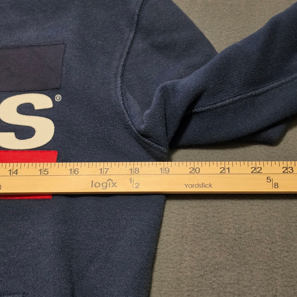 Levis Mens Navy Blue Graphic Logo Pullover Hoodie Sweatshirt Size S - Picture 6 of 10